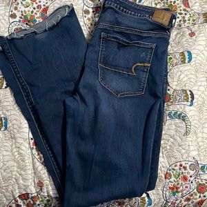 American eagle long flare jeans size 16